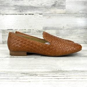 Trotters Loafers Liz Weave Leather Slip On Light Cushioned Brown Women's Size 9M